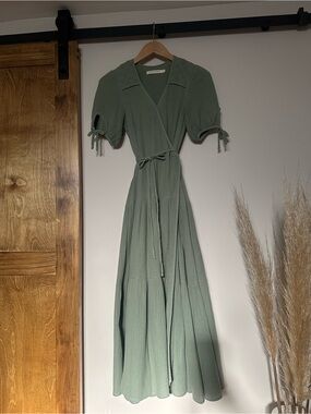 Christy Dawn Augusta Dress in Mullein Leaf Sage Green Organic Cotton Gauze